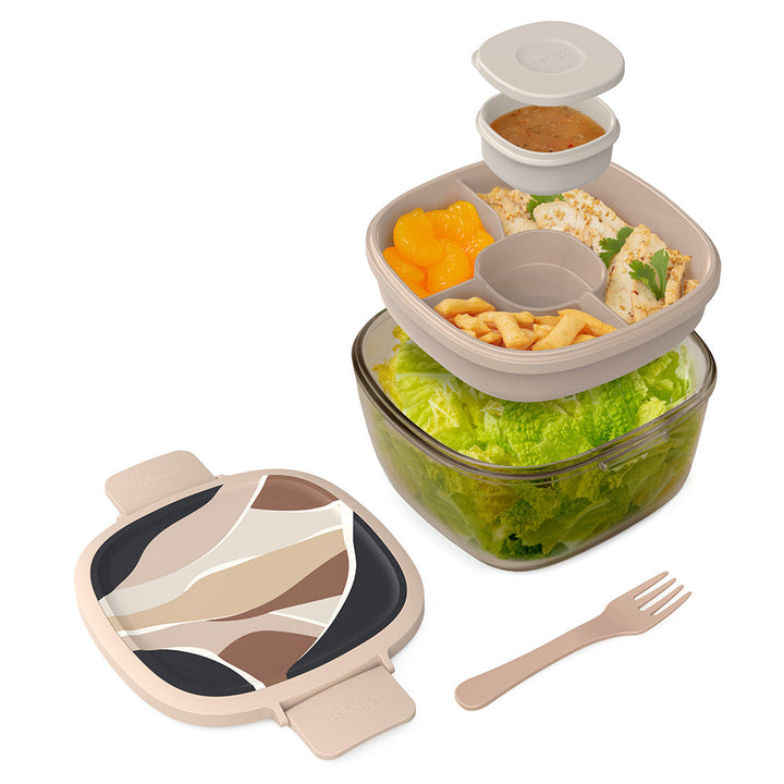 Bentgo Glass Prints All-in-One Salad Container R7