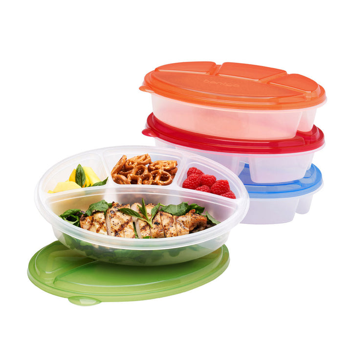 Bentgo Easyboxes 4-Compartment Oval Containers 8-Piece Set R8