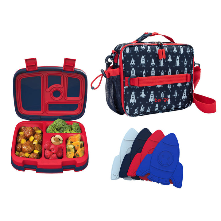 Bentgo Kids Prints Lunch Box, Lunch Bag, & Ice Packs W0